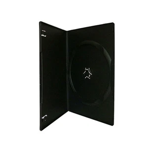 50 negro 7 mm delgado único CD DVD caja de almacenamiento de película - Imagen 1 de 1