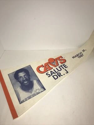 Dr. J Cavs Salute 1987 Felt Pennant - Image 1 of 2