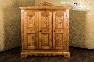 Voglauer Kleiderschrank Braun Massiv Anno 1600 Antik Rustikal Bauernschrank - Bild 1 von 8