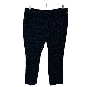 Pantalones Ann Taylor Mujer Talla 16 Plus Azul Lunares Terciopelo Elastizados Bolsillos  - Imagen 1 de 8