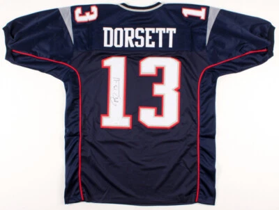 Camiseta firmada por Phillip Dorsett de los New England Patriots (JSA COA) campeón del Super Bowl WR Foto 1 de 4