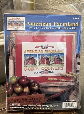 Designer Works AMERICAN FARMLAND 9996 COUNTED CROSS STITCH KIT 10" X 13" - Image 1 of 4