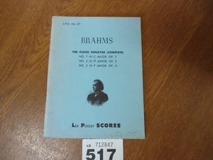 COMPLETE BRAHMS Piano Sonatas No.1 / 2 / 3 - Lea Pocket Scores No.57 - Picture 1 of 11