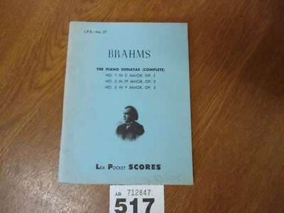 COMPLETE BRAHMS Piano Sonatas No.1 / 2 / 3 - Lea Pocket Scores No.57 - Image 1 of 4