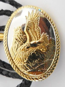 CRAVATTA VINTAGE WESTERN IVAN BOLO BELLISSIMA ORO DESIGN AQUILA AMERICANA - Foto 1 di 6