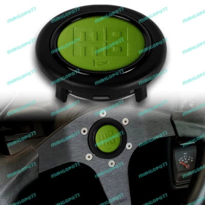 JDM Verde Volante Bocina Botón Heritage Cuero Repujado Punzón de Mano 59mm Foto 1 de 4