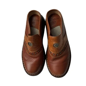 Double H Stiefel Slipper verziert braun Leder Pantoletten Nieten Damen Größe 6,5 EU 37 - Bild 1 von 10