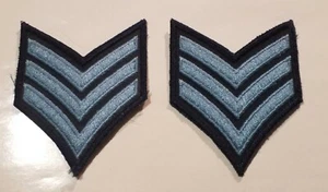 2 Vintage Military Embroidered Shoulder Patches Set Epaulets Sew On Blue on Blue - Picture 1 of 6