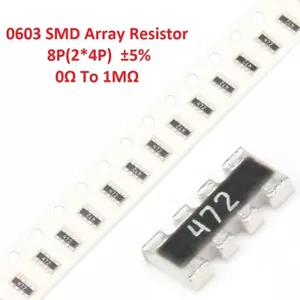 0603 SMD/SMT Array Resistors ±5% 8P(2*4P) Network Resistance 0Ω - 1MΩ - Picture 1 of 3