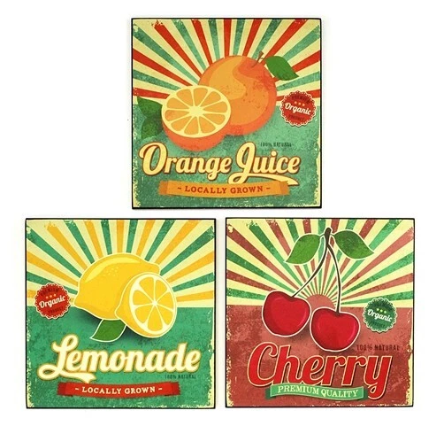 Bild Retro Vintage Fruits Früchte Wandbild Deko Wanddeko Küche Restaurant Shabby - Bild 1 von 1