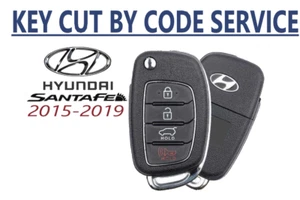 KEY CUT BY CODE  +  Hyundai Santa Fe  2015-2019 Remote Flip Key TQ8-RKE-4F31 A++ - Bild 1 von 5