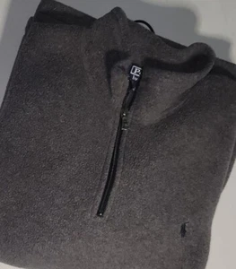 POLO RALPH LAUREN SWEATER, Men's 2XL, Gray, LS, 1/4 Zip, Solid, Vintage - Picture 1 of 13