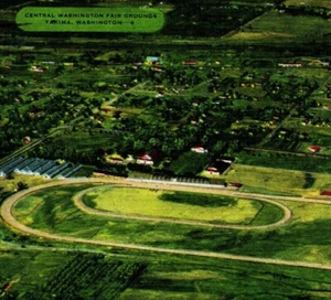 Central Washington Fair Grounds Birds Eye Yakima Washington cartolina vintage lino - Foto 1 di 3
