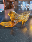 Vintage Daisey Button Amber Glass Shoe Cat  Head