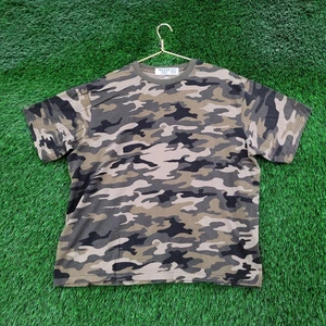 Woodland Camo Crop-Top Shirt Womens XL 24x28 Oversized Black Brown Green - Picture 1 of 8