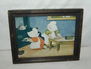 Stampa vintage 1904 Sunbonnet bambini Austin Co. giorno della cottura 6 x 8 - Foto 1 di 3
