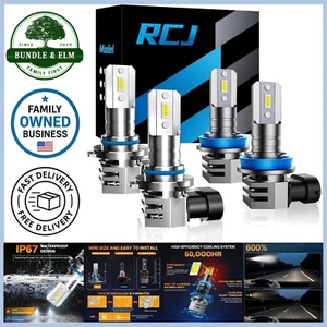 H8 H9 Fog Bulbs Combo 6000K Cool White Waterproof Plug-N-Play Pack of 4 - Bild 1 von 11