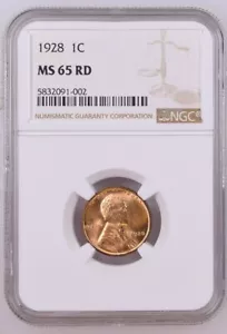 1928 NGC MS65RD Lincoln cent - Picture 1 of 2