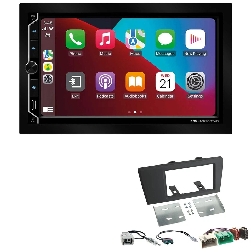 ESX Autoradio Apple CarPlay Android Auto für Volvo XC70 2000-2003 schwarz