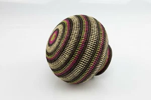 Wounaan Indian Hand Woven Colorful Banded Panama Basket - Picture 1 of 7