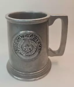 Vintage Wilton Columbia Peltro Tankard Lo Stato del Texas Star Seal Emblema - Foto 1 di 7