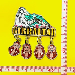 GIBRALTAR / MAPA DE METAL / IMÁN DE NEVERA DE RECUERDO CON COLGANTES - Imagen 1 de 5