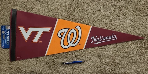 Virginia Tech Hokies x WASHINGTON NATIONALS premium college university PENNANT Cover
