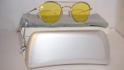 Oliver Peoples Sunglasses Round Titanium Silver Yellow OV1275T 5254 47 22 145 - Image 1 of 4
