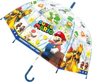 Vinyl Umbrella Nintendo Super Mario Comic Blue 55cm Kids Rain Gear from Japan - Picture 1 of 5