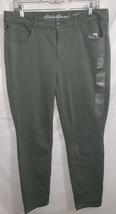 Eddie Bauer Elysian Slightly Curvy Skinny Jeans Womens Sz 14 Hunter Green - Picture 1 of 18