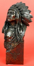 NATIVO INDIANO - STATUETTA IN ALABASTRO 27 CM - CASTAGNA 1994