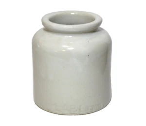 Vintage LAB Lagny French Mustard Crock Tan Stoneware Jar - Picture 1 of 10