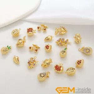 18K Gold Filled Assorted CZ Fruit Charm Pendant Bracelet Necklace Chain Jewelry - Foto 1 di 62