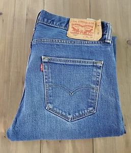 Levi's 501 Herren 34x30 Hose Blau Button Fly Buttonfly Distressed - Bild 1 von 13