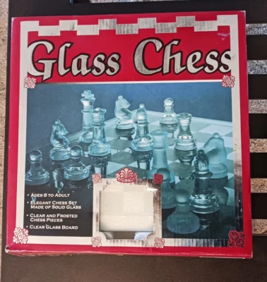 Juego de ajedrez Cardinal Glass 9,75"x9,75" nuevo en caja dañada Foto 1 de 4