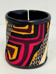 The COLOMBIA CUFF BRACELET LEATHER Handmade OOAK Boho Arrow Cane Craft 3 - Picture 1 of 7