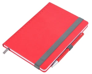 Notepad DIN A5 incl. ballpoint pen, elastic tape closure by TROIKA - Picture 1 of 6