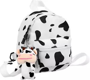 Kuh Rucksack mit Plüsch Kuh Anhänger Canvas Kuh Print Rucksack Kuh Zeug Kuh für - Bild 1 von 12