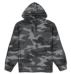 Supreme Overdyed Hooded Sweatshirt, Size Large (Black Painted Camo) SS20, NWT - Picture 1 of 5