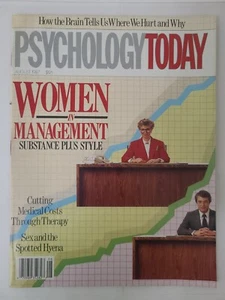 PSYCHOLOGY TODAY Magazine (August 1987) Women in Management, Sex & Spotted Hyena - Picture 1 of 3