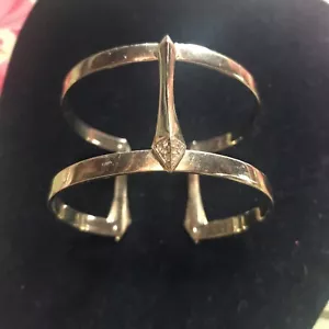 Rebecca Minkoff signed Gold Plated Wide Cuff Bracelet 7” - Picture 1 of 5