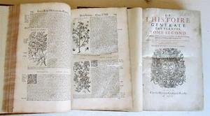 1615 HISTORY of PLANTS by Jacques DALECHAMPS ILLUSTRATED 2 FOLIO VOLUMES antique - Picture 1 of 12