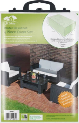 ST HELENS Water Resistant 4 Piece Furniture Cover Garden Large Set All Weather Protection