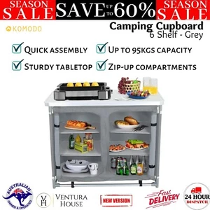 Komodo Instant Set Up 6 Shelf Camping Cupboard Outdoor Tabletop Compartment New - Picture 1 of 12