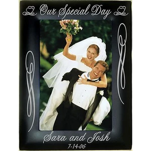 Personalized Metal Picture Frames 4x6 5x7 8x10 Custom Wedding Couple Presents - Picture 1 of 21