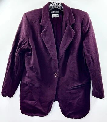 Chaqueta de tweed de colección para mujer talla 12P púrpura 100 % lana sarga franela Blazer Sag Harbor Foto 1 de 4