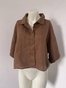 Gina Tricot Leinen Langenlook Bluse Crop Gr 38 Uk10 AB25 - Bild 1 von 7
