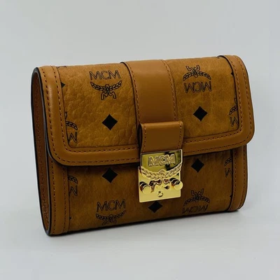 Cartera MCM Tracy triple pliegue en Visetos coñac nueva con etiquetas Foto 1 de 4
