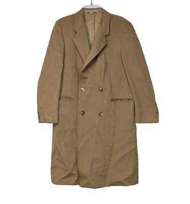 Mens Monti Double Breasted Overcoat Size 50 Camel Wool Cashmere Trench Coat - Image 1 of 4