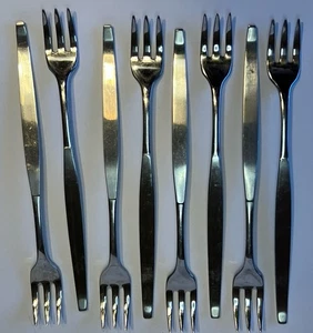 Oneida Community Frostfire Set of 8 Cocktail Forks 6" Stainless Flatware - Picture 1 of 4